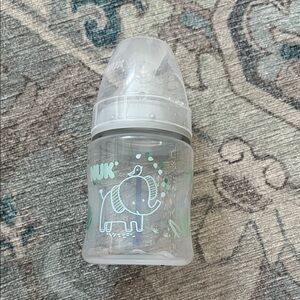 NWOT NUK Gray Elephant Baby Bottle